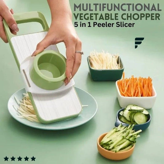 5-in-1 Vegetable Cutter – Multifunction Slicer & Grater