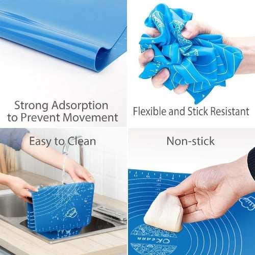 Silicone Roti & Dough Rolling Mat – Non-Stick Kitchen Baking Mat