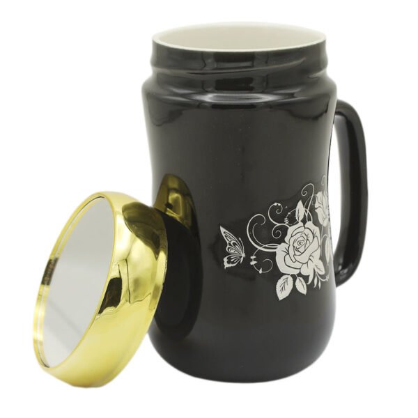 black ceramic mug," "modern design," and "durable drinkware "sleek" and "durable." Buy Black Ceramic Mug.